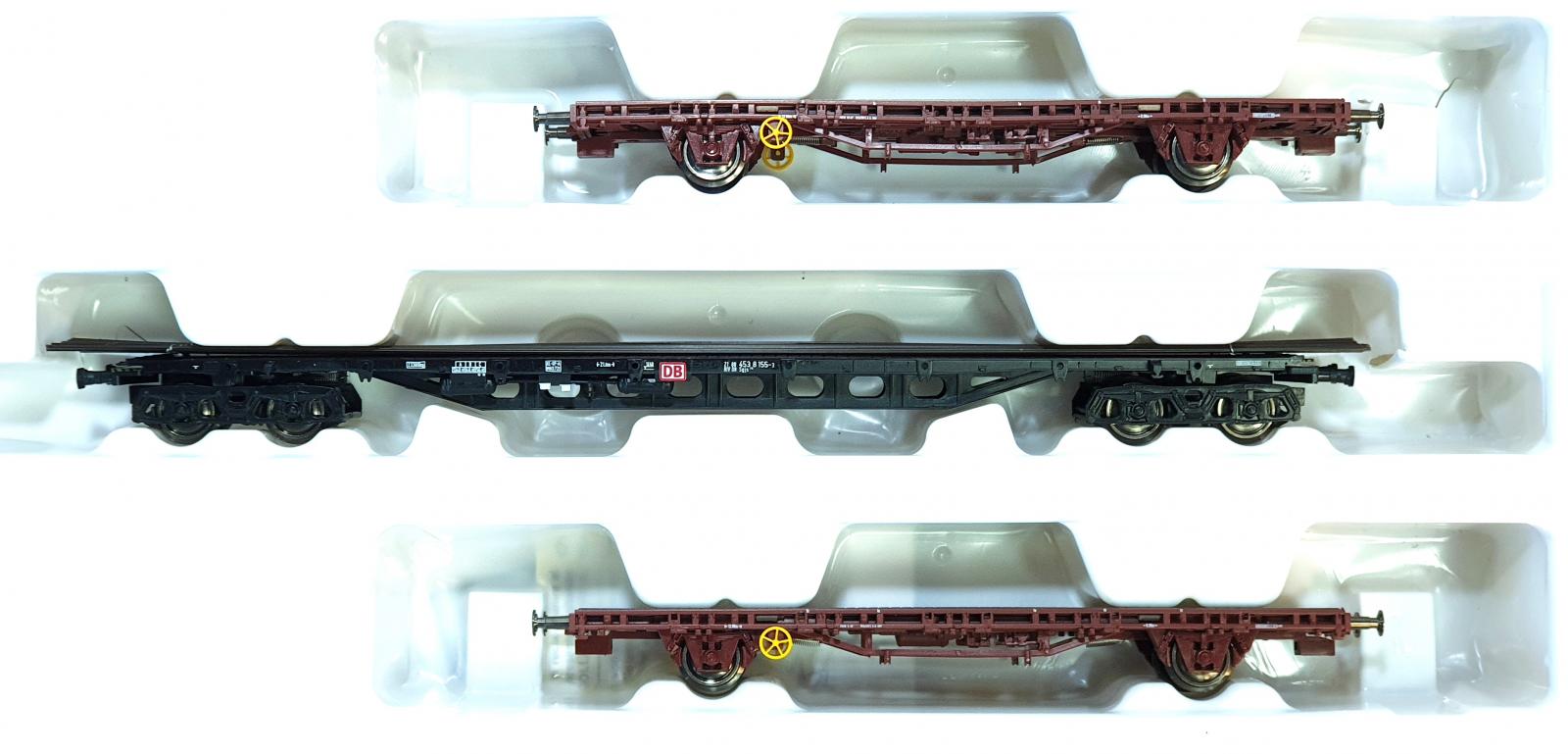 HO ROCO DB Set de 3 Wagons plats Remms Chargés