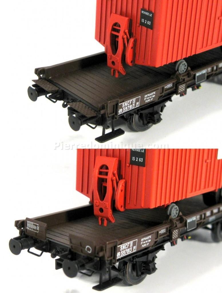 Wagon Plat REE UFR + Remorque Citerne Bourgey-Montreuil – SNCF Ep III, HO 1/87 – Comme Neuf