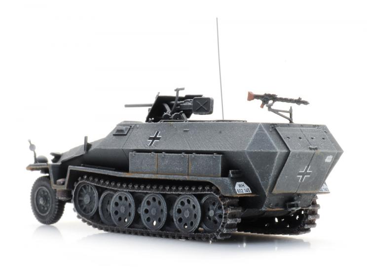 HALTRACK VEHICULE DE TRANSPORT DE TROUPE Sd.Kfz 251/10 AVEC CANON ANTI CHAR PaK36 DE 37MM GRIS WEHRMACTH
