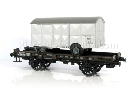 WAGON PLAT UFR SNCF + REMORQUE