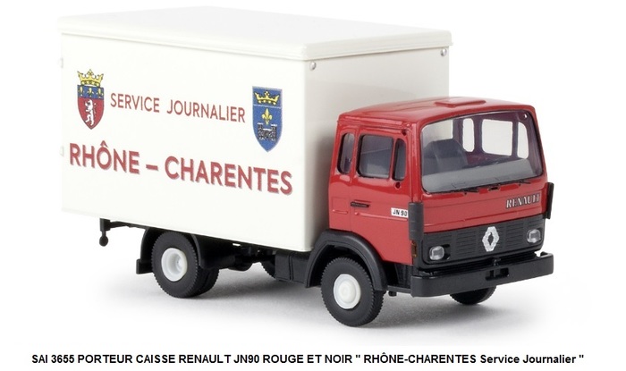 PORTEUR CAISSE RENAULT JN90 ROUGE ET NOIR RHÔNE-CHARENTES Service Journalier