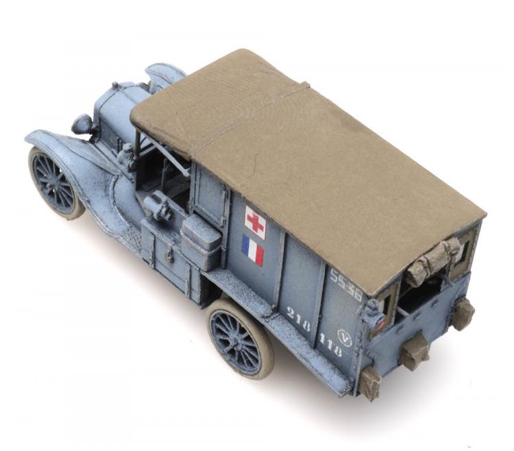 VEHICULE MILITAIRE FORD T AMBULANCE FRANCAISE