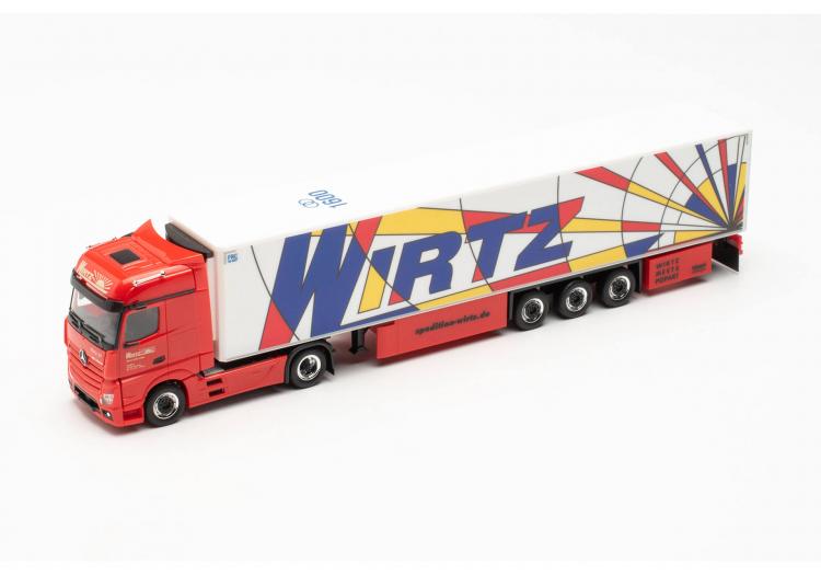TRACTEUR MERCEDES BENZ ACTROS 18 BIGSPACE ORANGE SEMI-REMORQUE FRIGO WIRTZ POPART