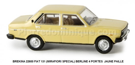 FIAT 131 (MIRAFIORI SPECIAL) BERLINE 4 PORTES  JAUNE PAILLE