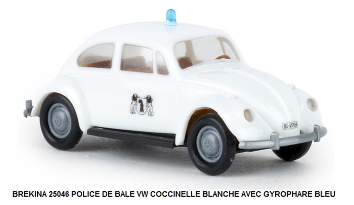 POLICE DE BALE VW COCCINELLE BLANCHE AVEC GYROPHARE BLEU
