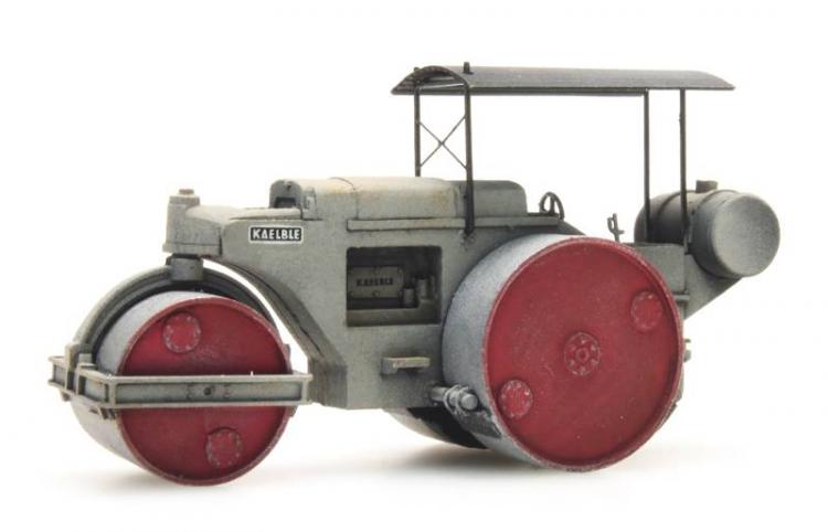 ROULEAU COMPRESSEUR KAELBLE GRIS ROUES ROUGE ÉCHELLE N