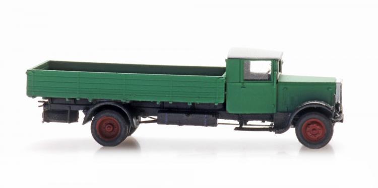 PORTEUR BENNE HANSA LLOYD MERKUR VERT CHASSI NOIR ECHELLE N