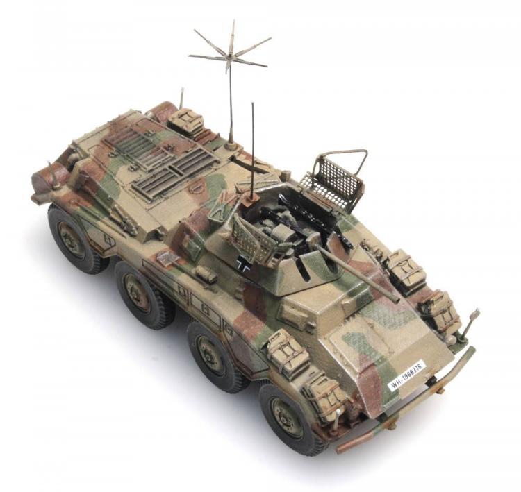 VEHICULE DE RECONNAISSANCE SdKfz 234/1 DE LA WEHRMACHT CAMOUFLAGE BEIGE VERT ROUILLE