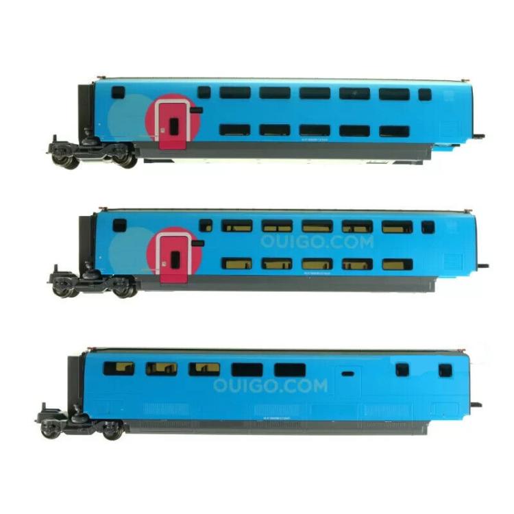 RAME COMPLETE TGV 4 ELEMENTS TGV DUPLEX OUIGO + 6 VOITURES INTERMEDIAIRES OUIGO