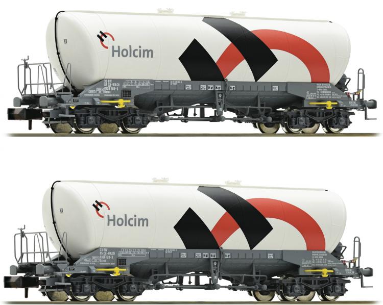 SET DE 2 WAGONS SILO WASCOSA HOLCIM SBB