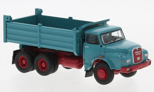 CAMION MAN 26.280 H TURQUOISE A BENNE BASCULANTE CHASSI ROUGE