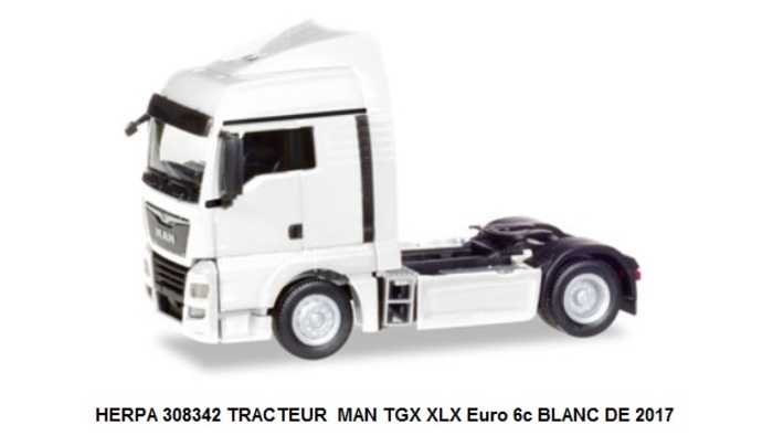 TRACTEUR MAN TGX XLX Euro 6c BLANC DE 2017