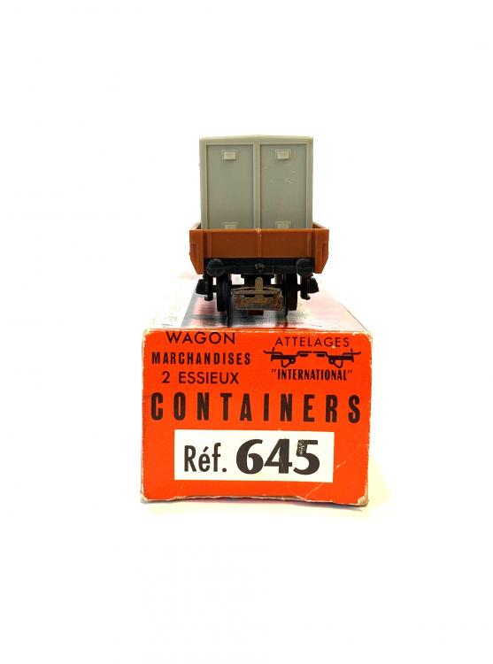 WAGON PLAT - 2 CONTENEURS GRIS SNCF