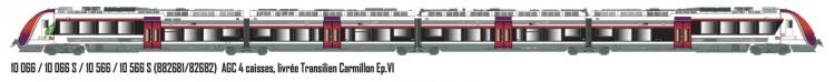 AUTOMOTRICE AGC BB2681/82682 4 ELEMENTS LIVREE TRANSILIEN CARMILLON SNCF - AC 3 RAILS DIGITAL SOUND