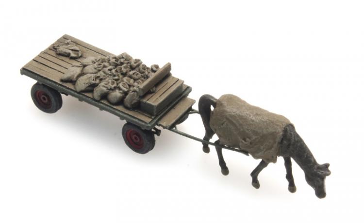 CHARIOT A CHARBON AVEC CHEVAL ECHELLE N