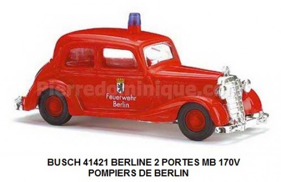  BERLINE 2 PORTES MB 170V DES POMPIERS DE BERLIN DE 1936 Ã€ 1953