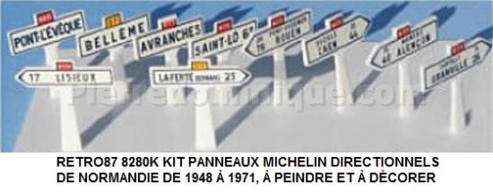 KIT PANNEAUX MICHELIN DIRECTIONNELS DE NORMANDIE DE 1948 Ã€ 1971, Ã€ PEINDRE ET Ã€ DÈCORER