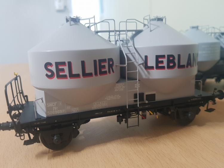 WAGON SILOS SELLIER LEBLANC 506969 SNCF - MODELE EN LAITON - TRAIN MODELE