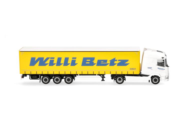 TRACTEUR DAF XG BLANC 2 ESSIEUX SEMI-REMORQUE BACHÉE A 3 ESSIEUX WILLI BETZ