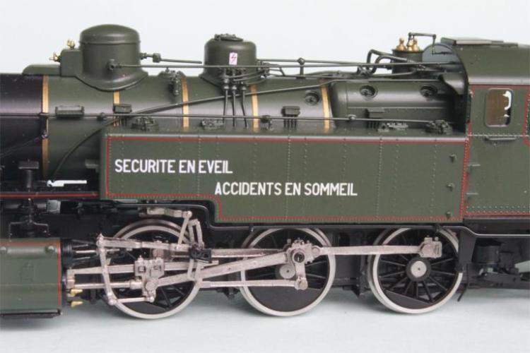 LOCOMOTIVE A VAPEUR 1-131 TB N°46 SNCF SEMAINE DE LA SECURITE, DEPOT LUMES, VERT/NOIR, ENV. 1955 - DIGITAL SOUND