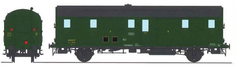 FOURGON DEV 52 N°58539 SUD EST SNCF - AVEC FEUX DE FIN DE CONVOI