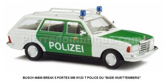 BREAK 5 PORTES MB W123 T POLICE DU ''BADE WURTTEMBERG ''