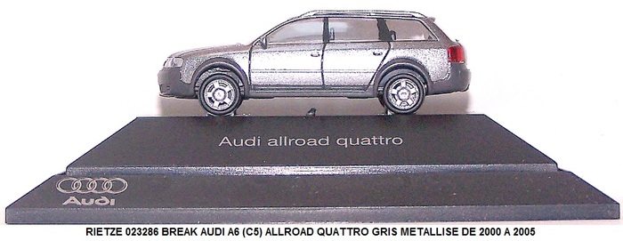 BREAK AUDI A6 (C5) ALLROAD QUATTRO GRIS METALLISE DE 2000 A 2005