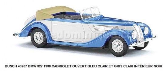 (CMD) BMW 327 1938 CABRIOLET OUVERT BLEU CLAIR ET GRIS CLAIR INTÉRIEUR NOIR