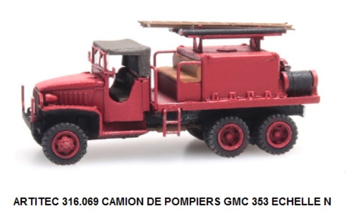 CAMION DE POMPIERS GMC 353 ECHELLE N
