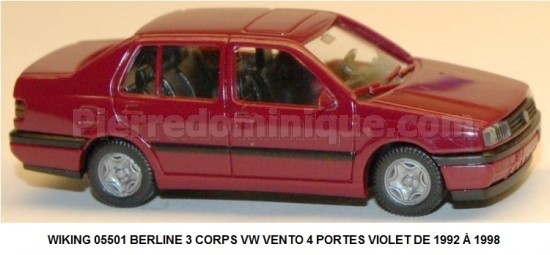 *PROMOS* - BERLINE 3 CORPS VW VENTO 4 PORTES VIOLET DE 1992 Ã€ 1998