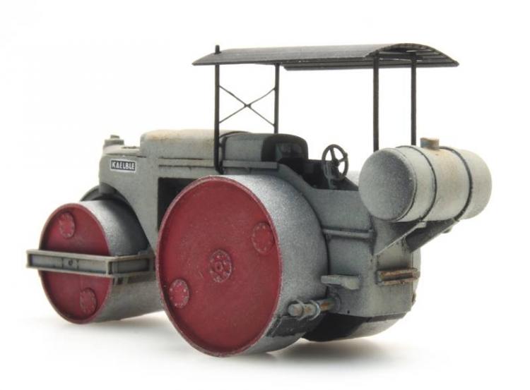 ROULEAU COMPRESSEUR KAELBLE GRIS ROUES ROUGE ÉCHELLE N