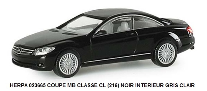 COUPE MB CLASSE CL (216) NOIR INTERIEUR GRIS CLAIR