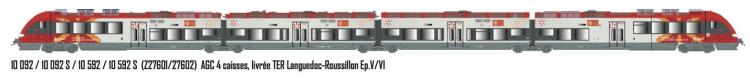 AUTOMOTRICE AGC Z27601/27602 4 ELEMENTS LIVREE TER LANGUEDOC ROUSSILLON SNCF - DIGITAL SOUND