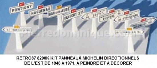 KIT PANNEAUX MICHELIN DIRECTIONNELS DE L'EST DE 1948 Ã€ 1971, Ã€ PEINDRE ET Ã€ DÈCORER