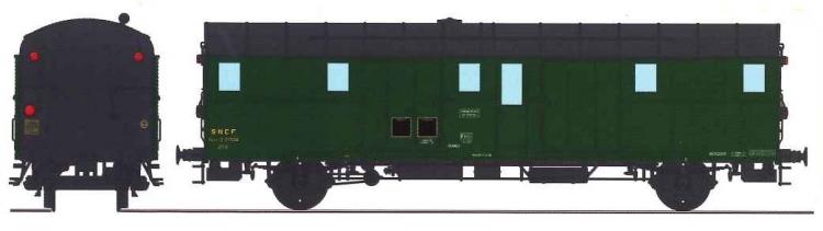 FOURGON OCEM 32 N°27534 OUEST SNCF - AVEC FEUX DE FIN DE CONVOI