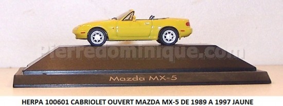 CABRIOLET OUVERT MAZDA MX-5 DE 1989 A 1998 JAUNE