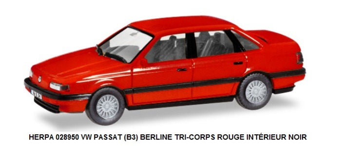 VW PASSAT (B3) BERLINE TRI-CORPS ROUGE INTÉRIEUR NOIR