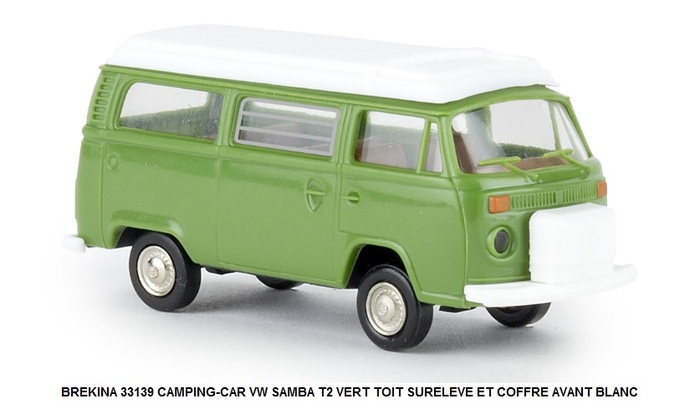 *PROMOS* - CAMPING-CAR VW SAMBA T2 VERT TOIT SURELEVE ET COFFRE AVANT BLANC 