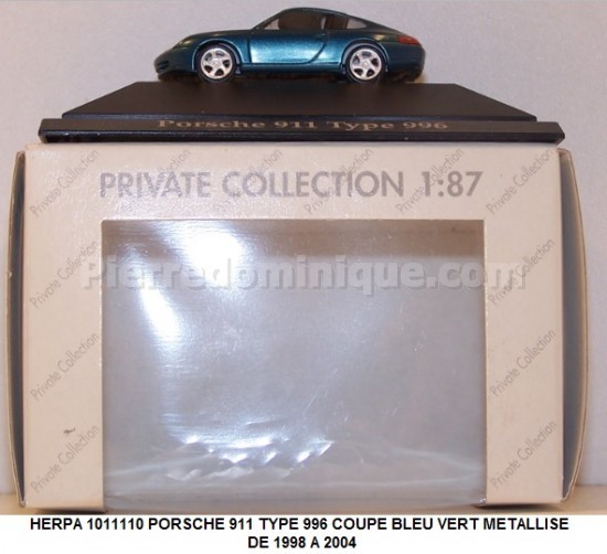 PORSCHE 911 TYPE 996 COUPE BLEU VERT METALLISE DE 1998 A 2004