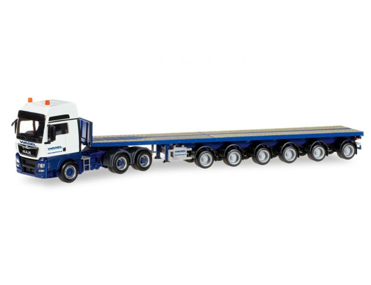 Herpa HER313049-MAN TGX GX 6x4 Porteur avec remorque 2 Essieux DHL- Echelle : 1/87