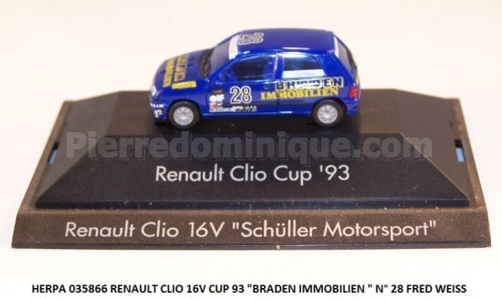 RENAULT CLIO 16V CUP 93 ( BRADEN IMMOBILIEN ) N°28 FRED WEISS