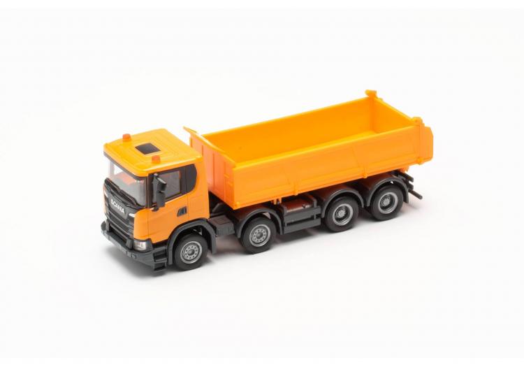 CAMION BENNE SCANIA XT17 A 4 ESSIEUX ORANGE