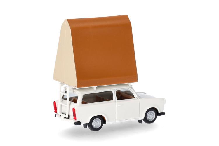 BREAK 3 PORTES TRABANT 601 UNIVERSALBLANCHE INTÉRIEUR MARRON AVEC TENTE SUR LE TOIT