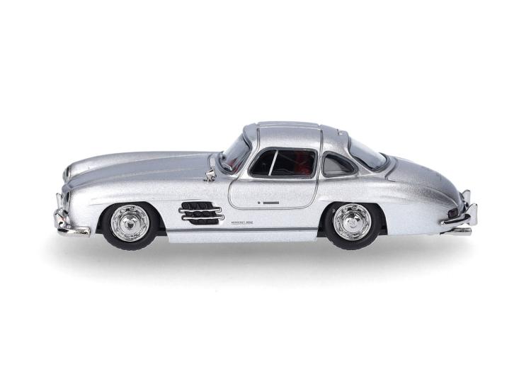 COUPE MERCEDES BENZ 300 SL ARGENT METTALISE INTÉRIEUR ROUGE1954-57