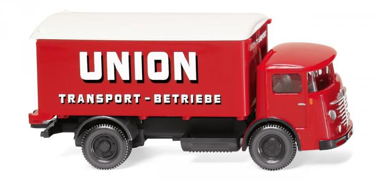 FOURGON TOLE BUSSING 4500 ROUGE A TOIT BLANC (UNION TRANSPORT) 1953-1955