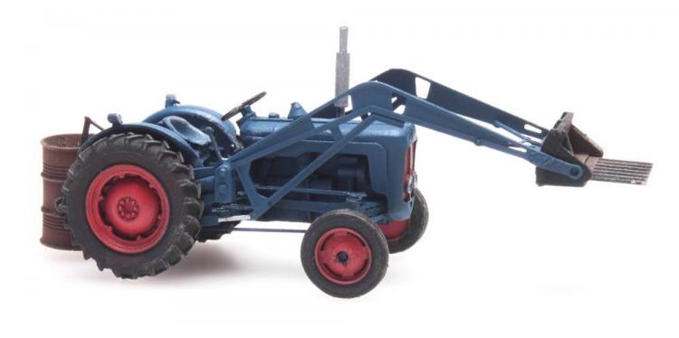 TRACTEUR AGRICOLE FORD DEXTA BLEU AVEC CHARGEUR ET SEMOIR