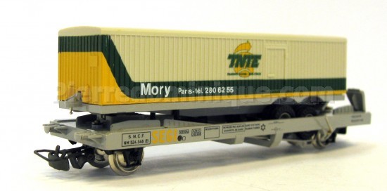 WAGON PLATS SEGI AVEC SEMI REMORQUE SNCF SOUS CELLOPHANE