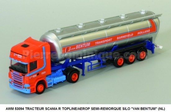 TRACTEUR SCANIA R TOPLINE/AEROP SEMI-REMORQUE SILO "VAB BENTUM" (NL)
