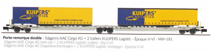 DOUBLE WAGON KANGOUROU AAE CARGO + 2 SEMI REMORQUES KUIPERS LOGISTICS