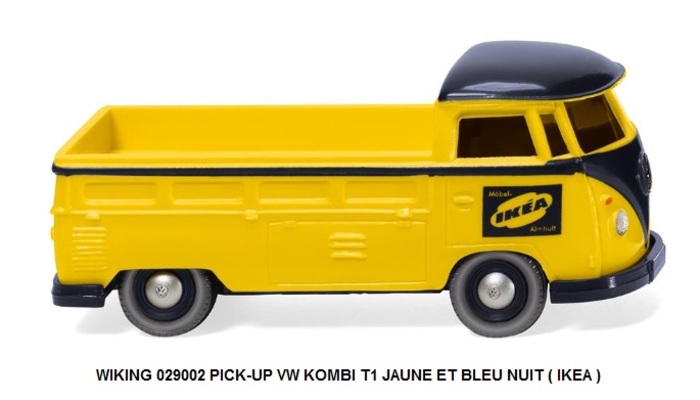 *PROMOS* - PICK-UP VW KOMBI T1 JAUNE ET BLEU NUIT ( IKEA )